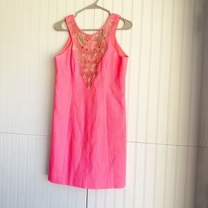Lilly Pulitzer Size 4 Sleeveless Largo Shift Dress in Pink Sun Ray NEW!